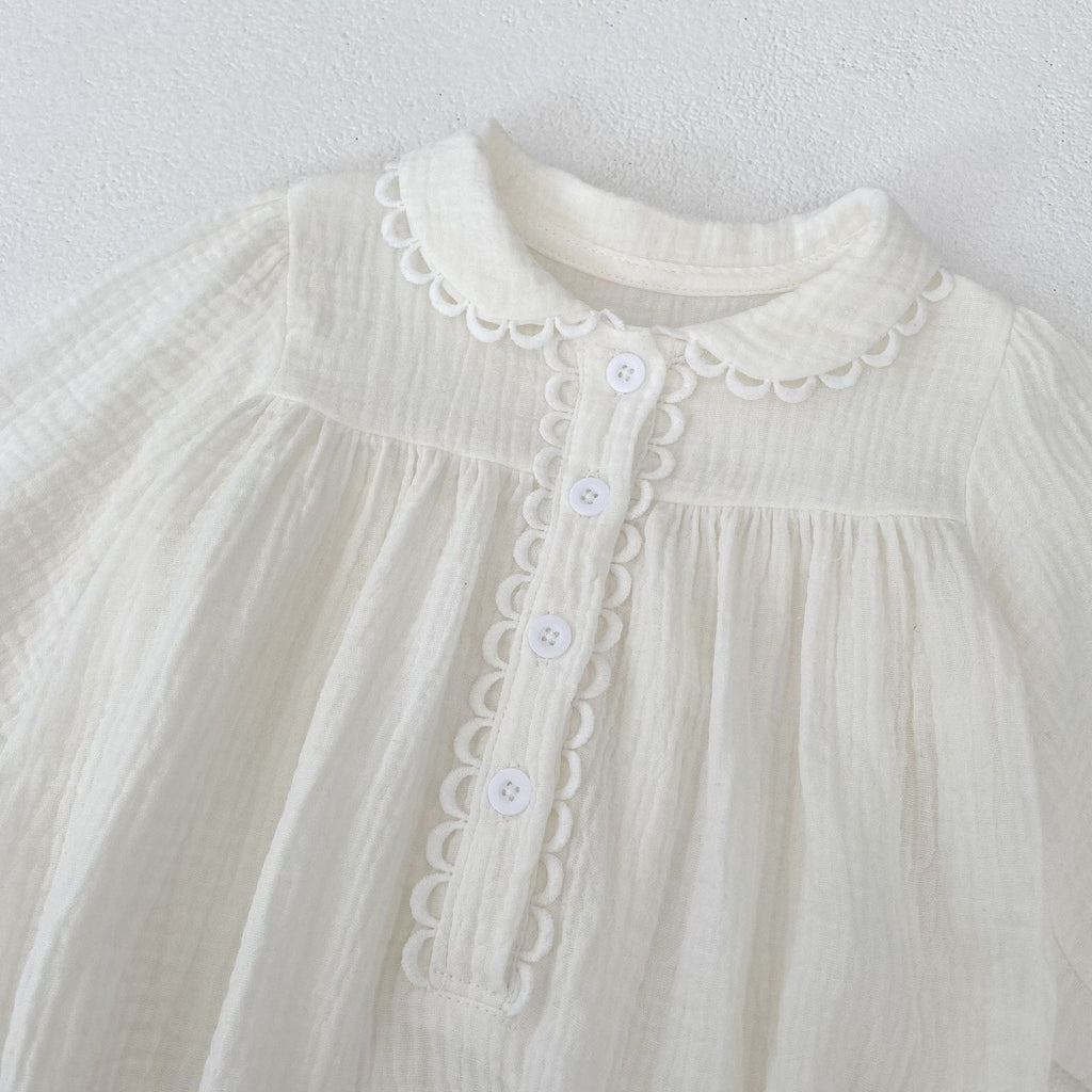 Body Infantil Feminino Branco Botões