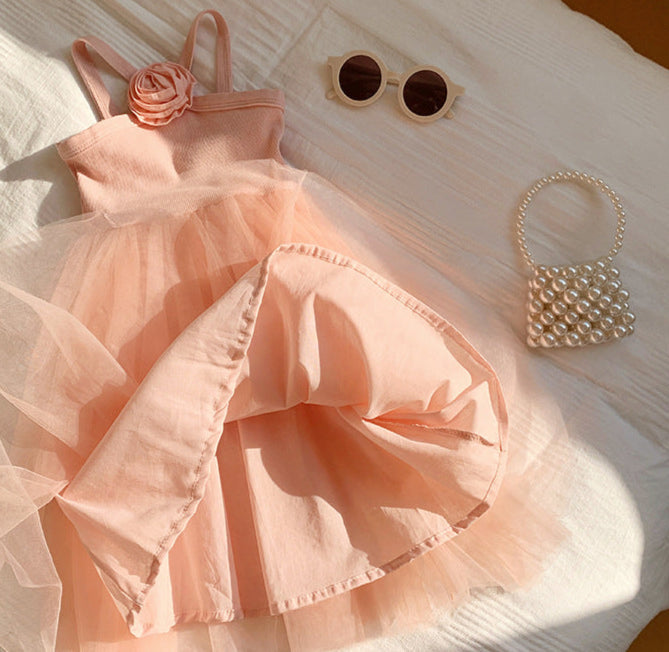 Vestido Infantil Flor com Tule