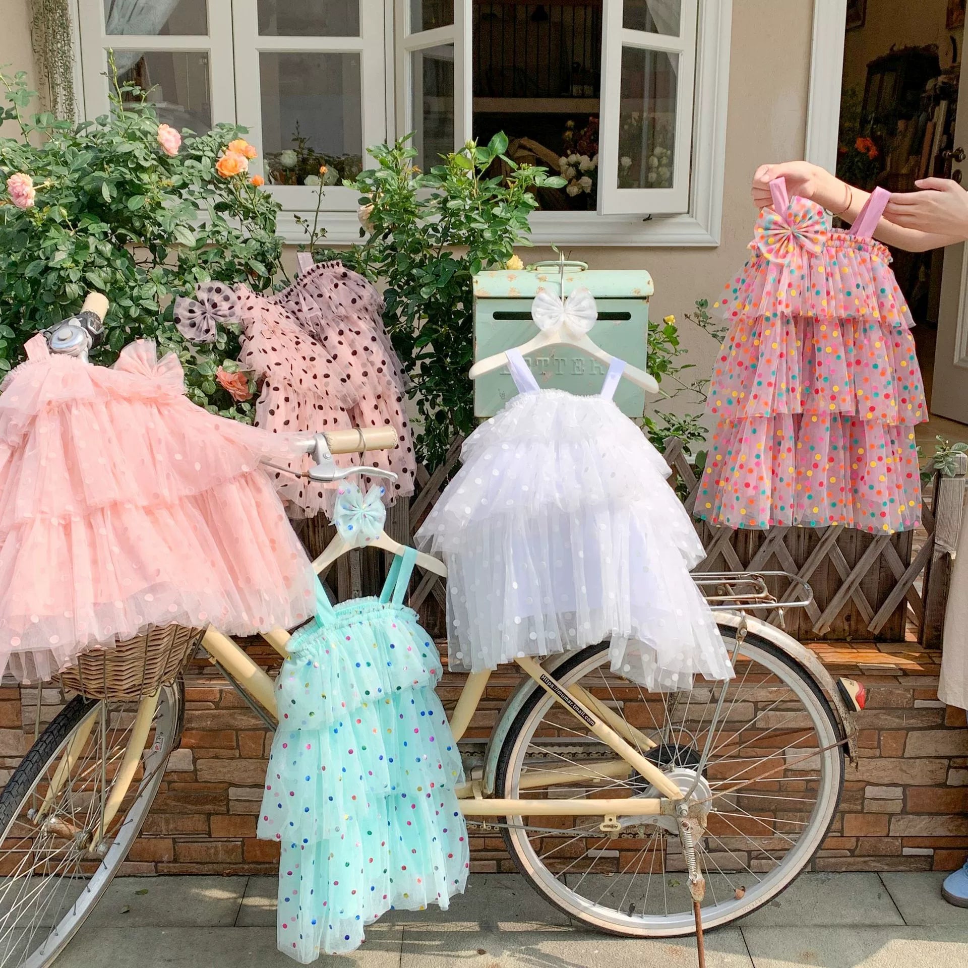 Vestido Infantil Tule Poá