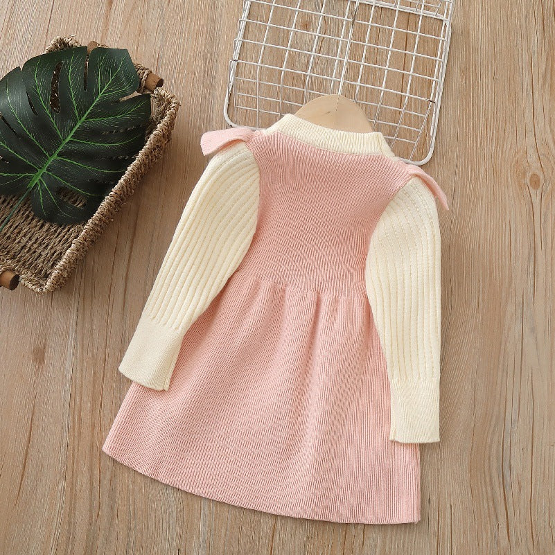 Vestido Infantil de Tricô com Lacinhos