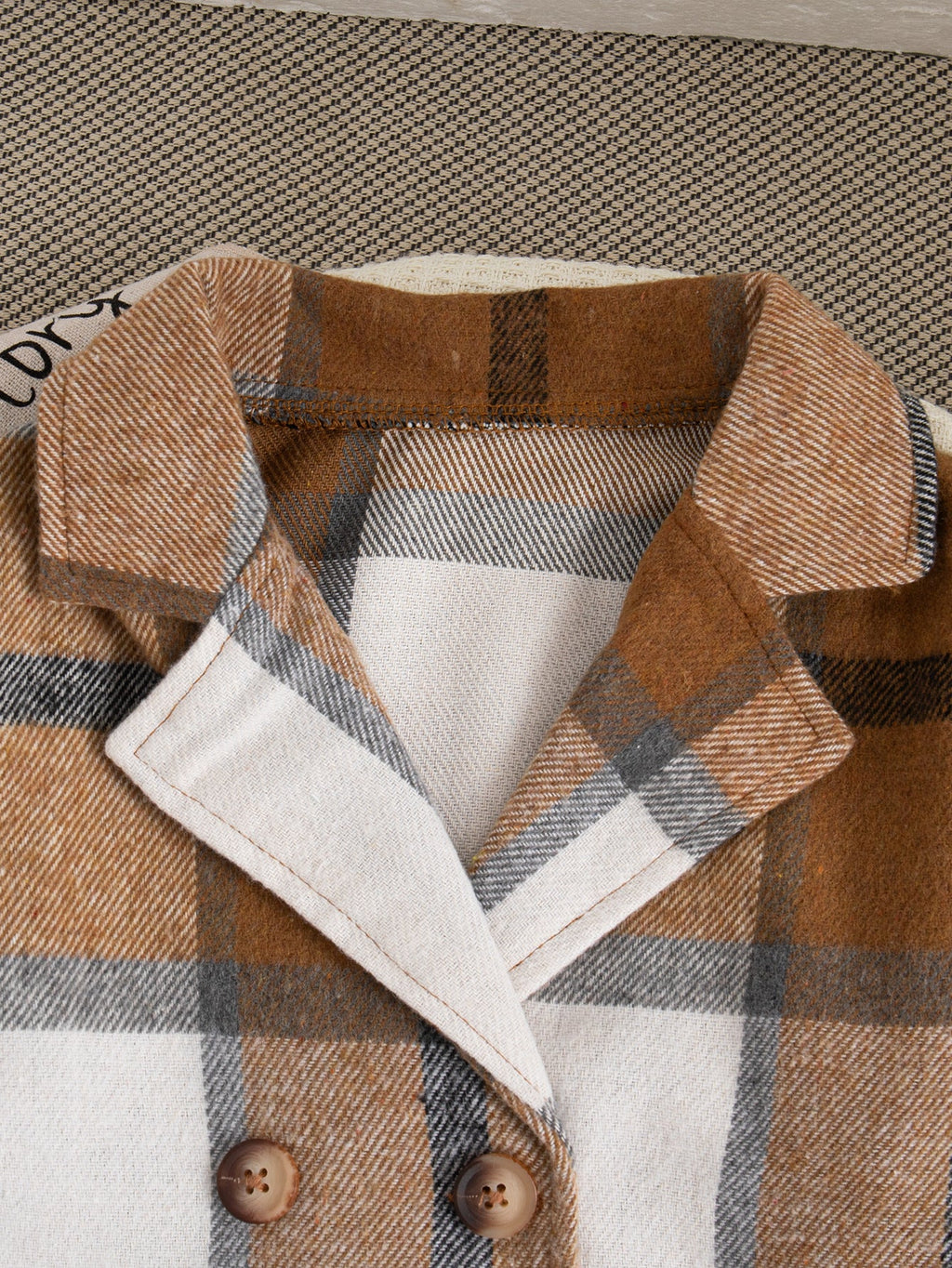 Conjunto Infantil Inverno Caqui e Xadrez