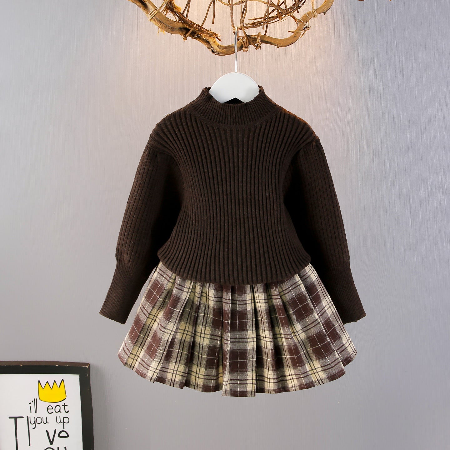 Conjunto Infantil Gatinha Xadrez