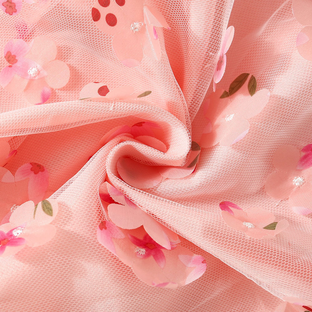 Vestido Infantil Tule Flores