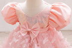 Vestido de Festa Infantil Borboletas e Laço