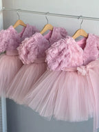 Vestido de Festa Flores e Tule