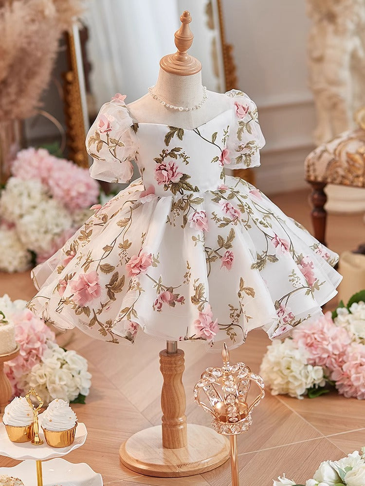 Vestido de Festa Branco Flores