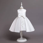 Vestido Infantil Lacinho e Aplíque Floral