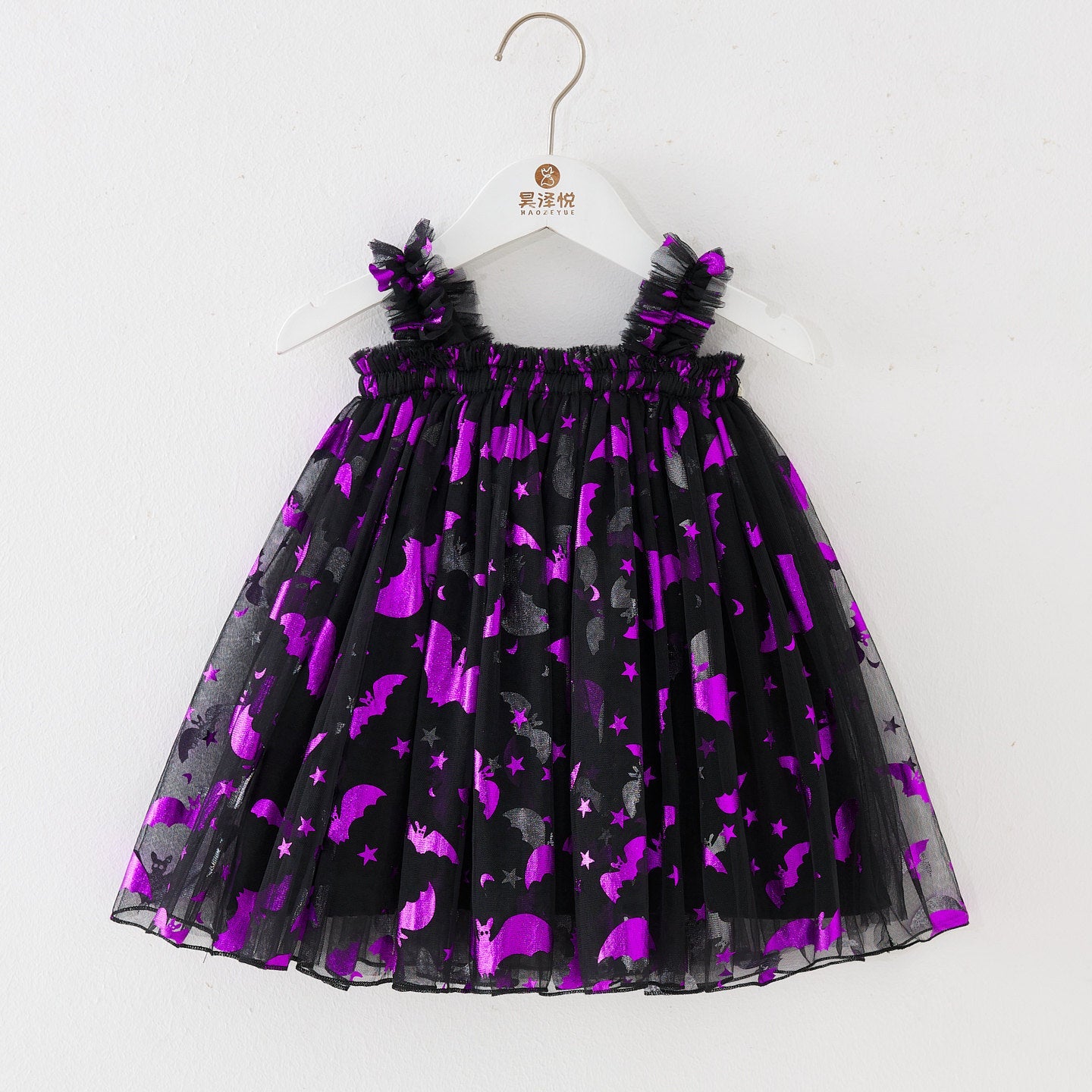Vestido Infantil de Tule Hallowen