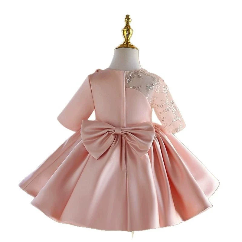 Vestido de Festa Infantil Rosa com Strass
