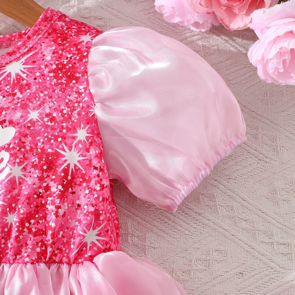 Vestido Infantil Pink Brilhante