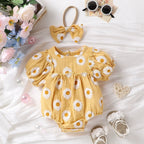 Body Infantil Feminino Margaridas