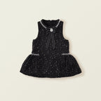 Vestido Infantil Preto Brilhante