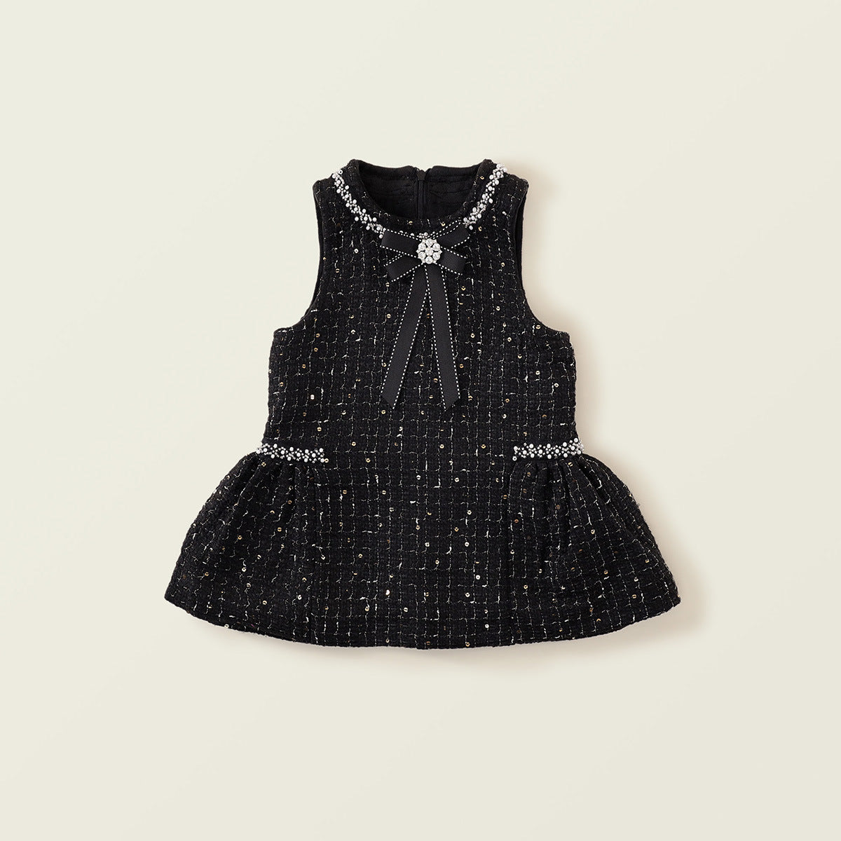 Vestido Infantil Preto Brilhante