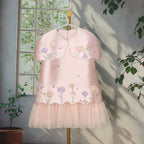 Vestido Infantil Floral Barrinha Tule