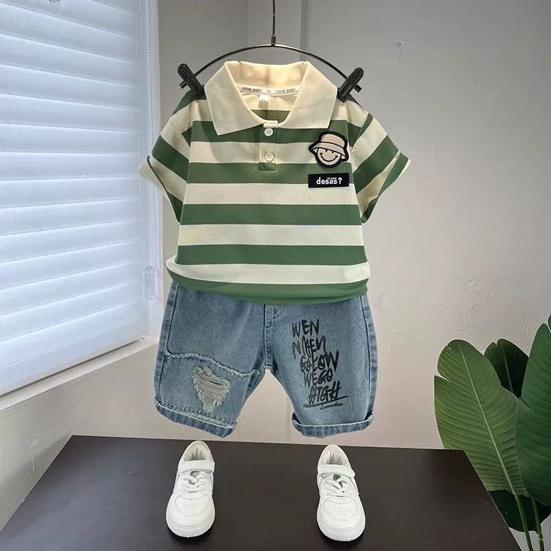 Conjunto Infantil Masculino Lístras e Jeans