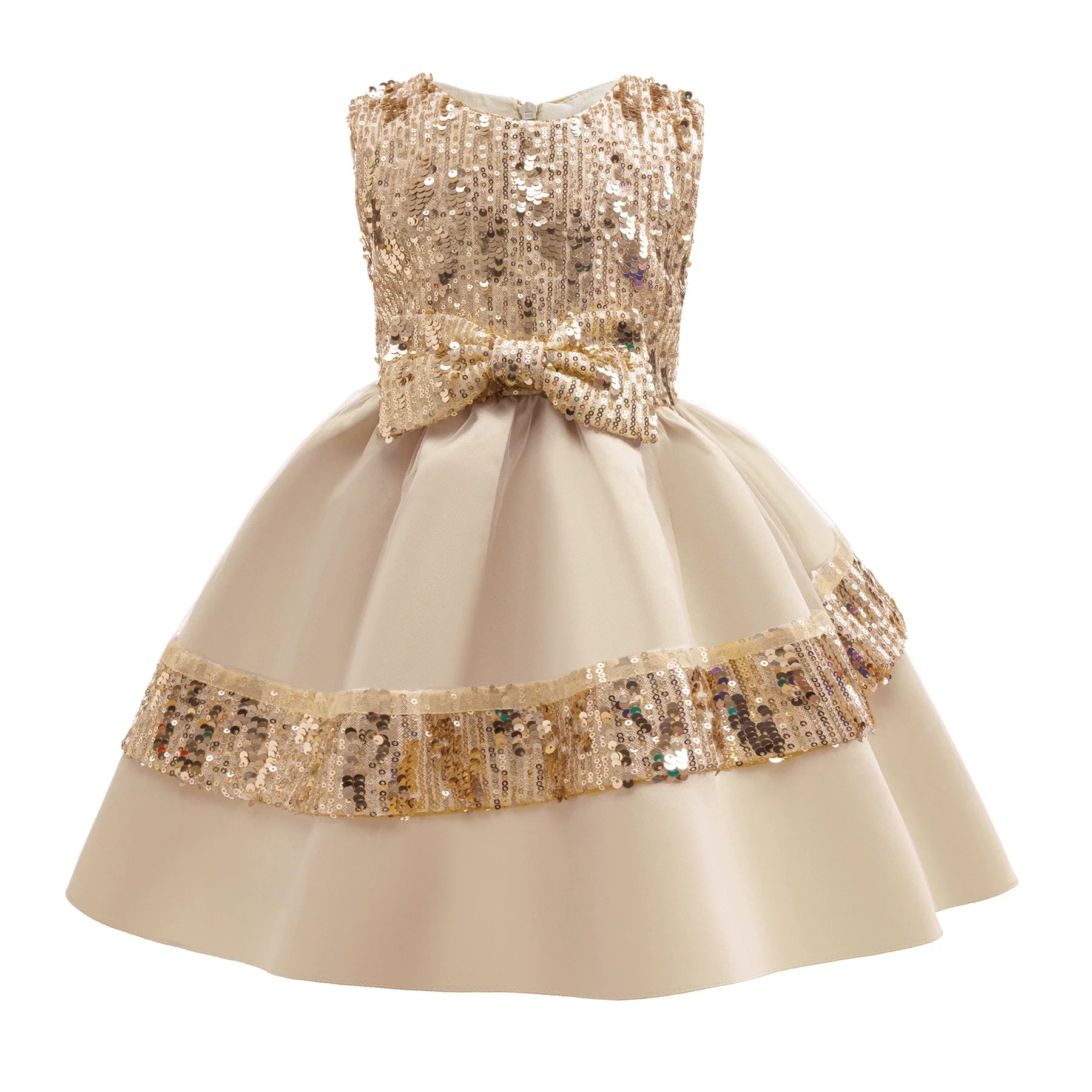 Vestido Infantil de Festa Lantejoulas Lacinho