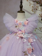 Vestido Infantil de Festa Floral Flamingo