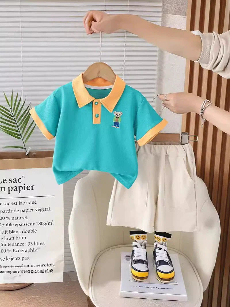 Conjunto Infantil Masculino Polo Ursinho