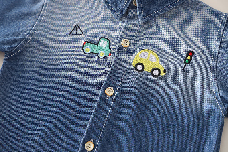Conjunto Infantil Jeans 3 Peças Jeans Trator