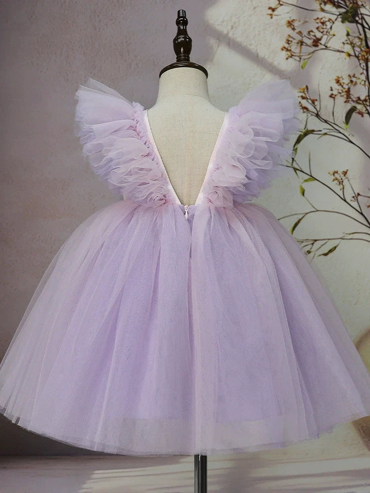Vestido Infantil de Festa Floral Flamingo