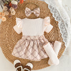 Macacão Infantil Feminino Verão Lacinho
