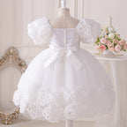 Vestido Infantil de Festa Flores e Lantejoulas