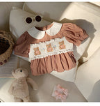 Vestido Infantil Marrom Ursinhos