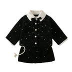 Conjunto Infantil Feminino Preto Pérolas