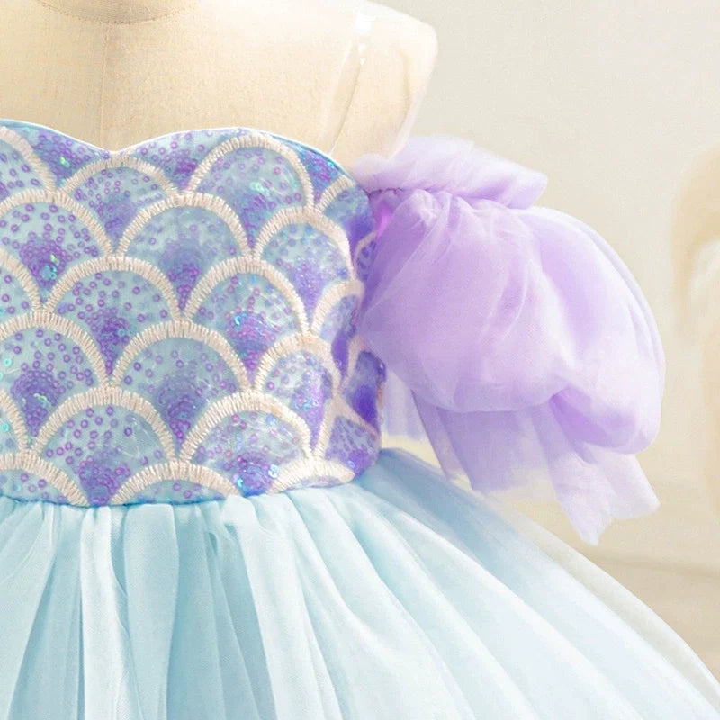 Vestido Infantil Tule Sereias