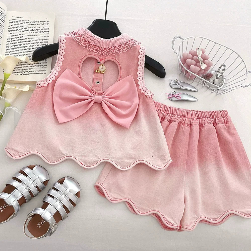 Conjunto Infantil Feminino Rendado Florzinhas