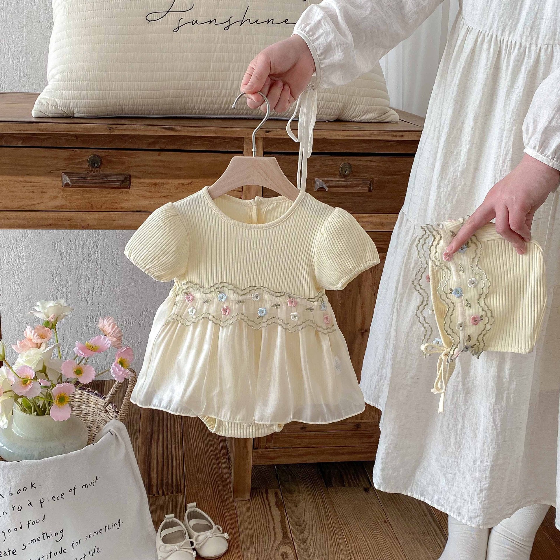 Body Infantil Feminino Florzinhas e Tule