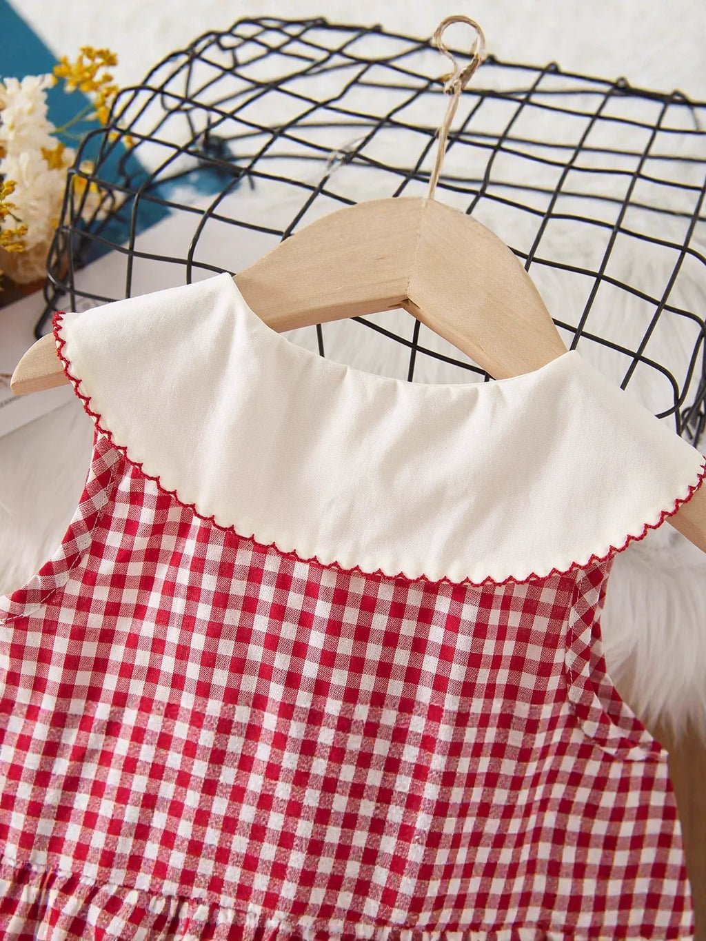 Vestido Infantil Vermelho Xadrez