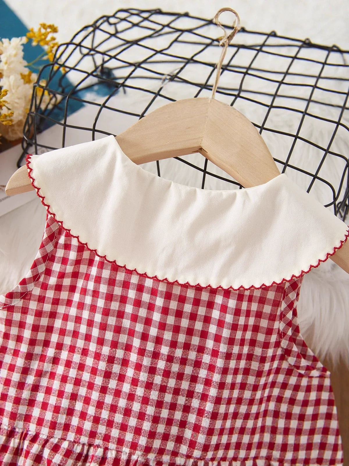 Vestido Infantil Vermelho Xadrez