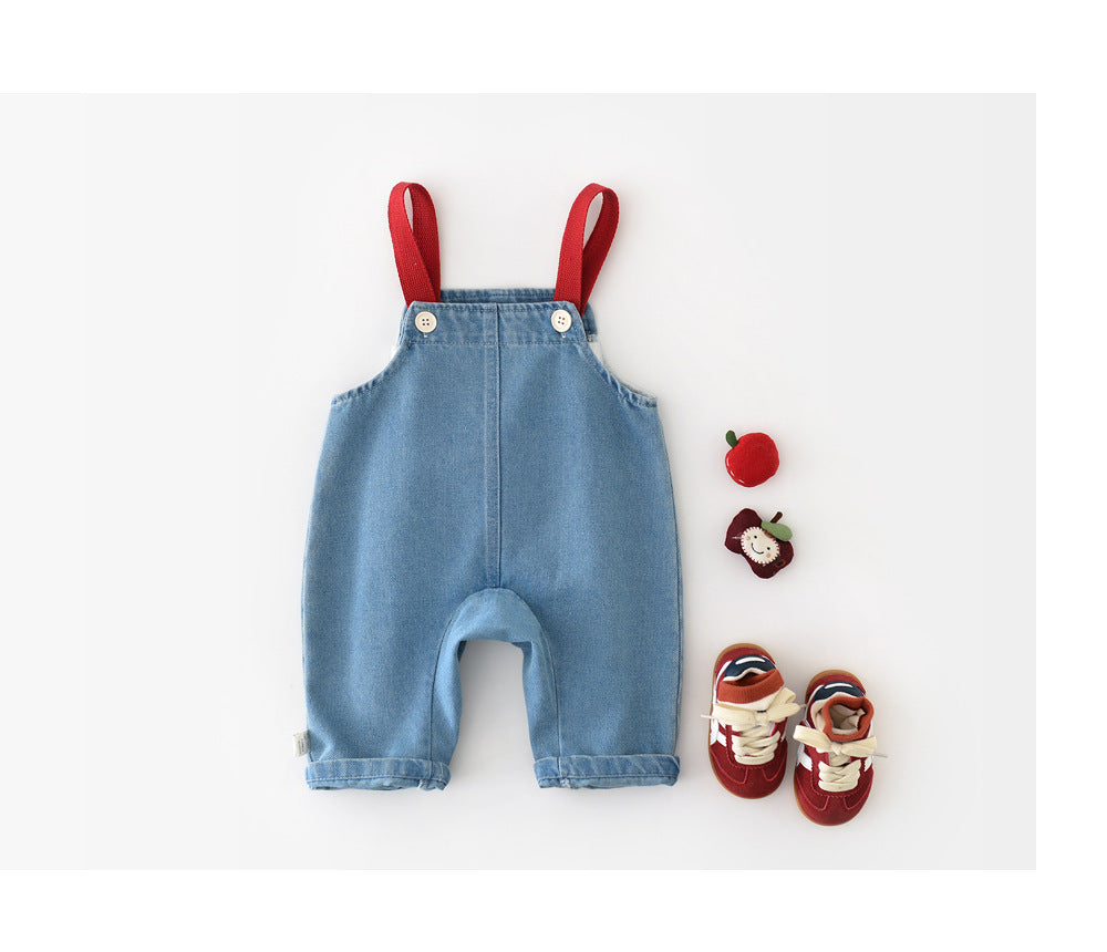 Conjunto Infantil Jardineira + Blusa Maçãzinhas