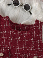 Vestido Infantil Tweed + Manga Longa
