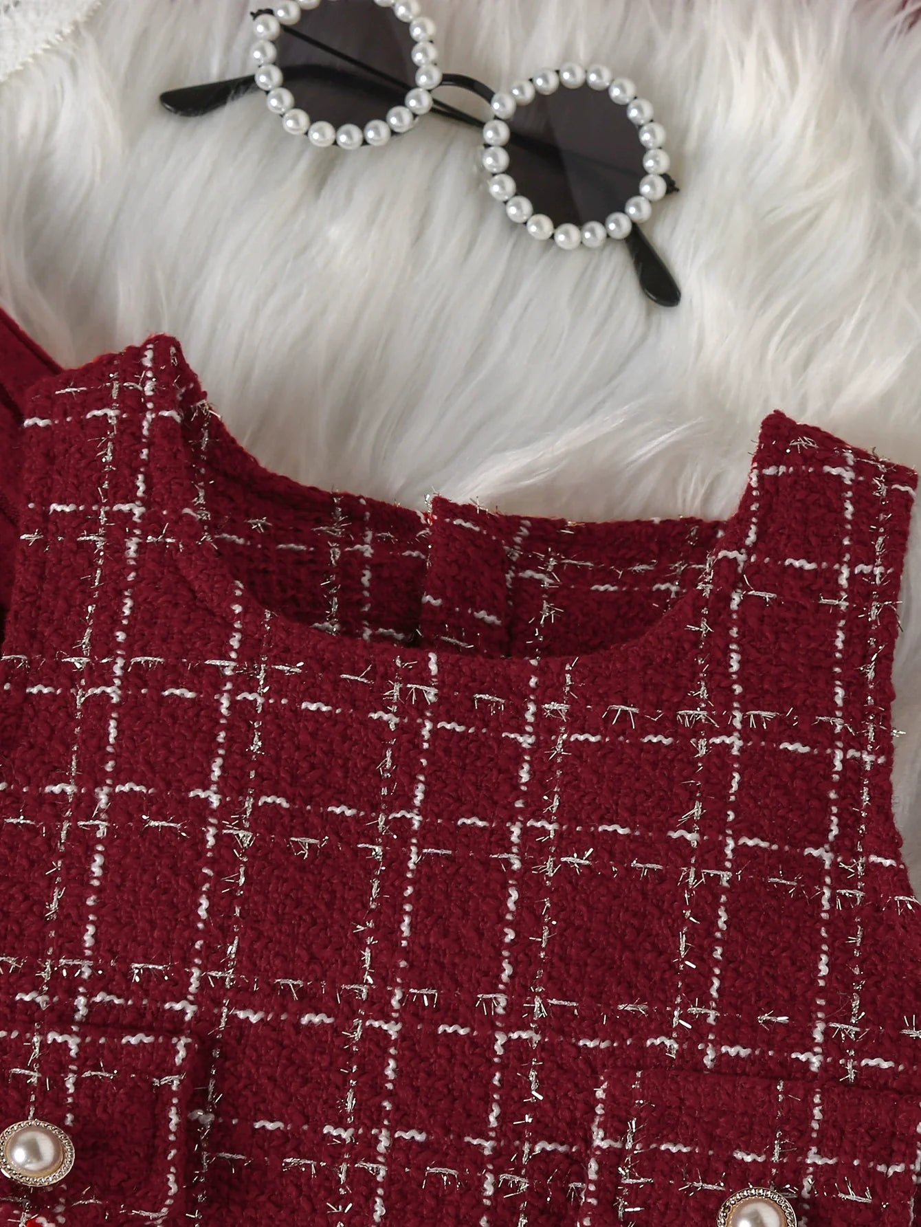Vestido Infantil Tweed + Manga Longa