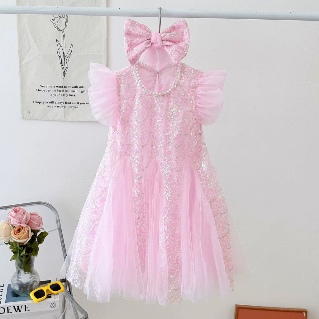 Vestido Infantil Sereia Brilhante