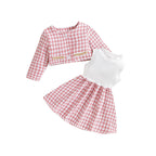 Conjunto Infantil Feminino Tweed Rosa