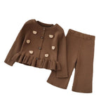 Conjunto Infantil Feminino Tricô Ursinhos