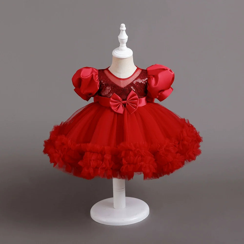 Vestido Infantil Bufante e Lacinho