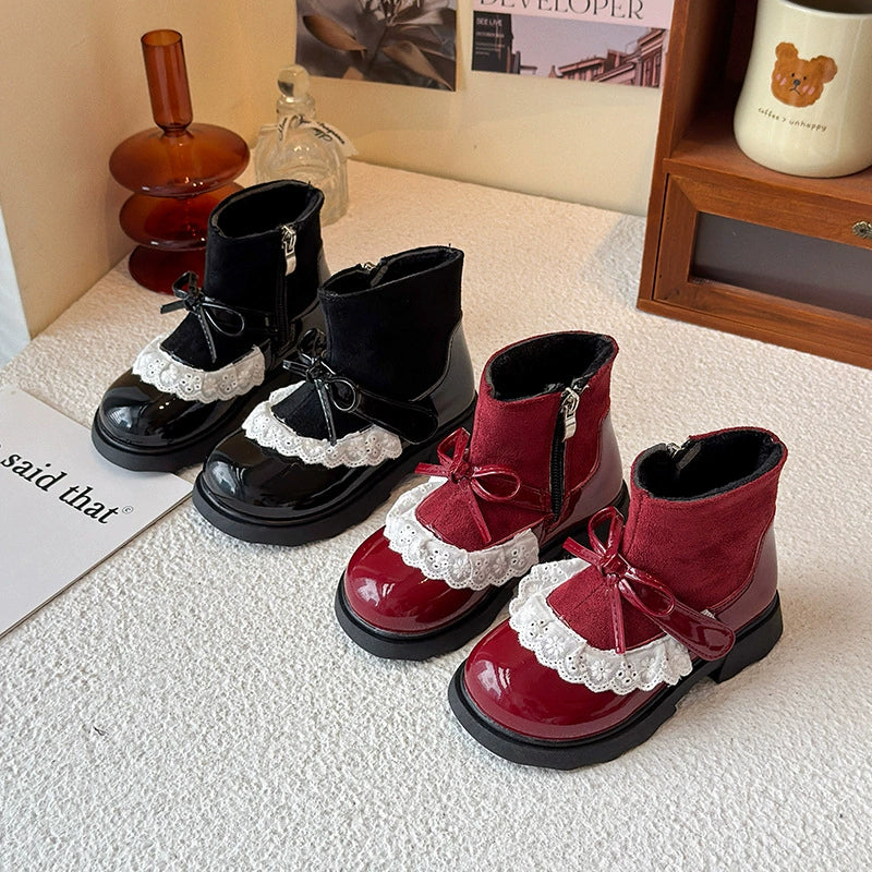 Bota Infantil Lacinho com Rendinha