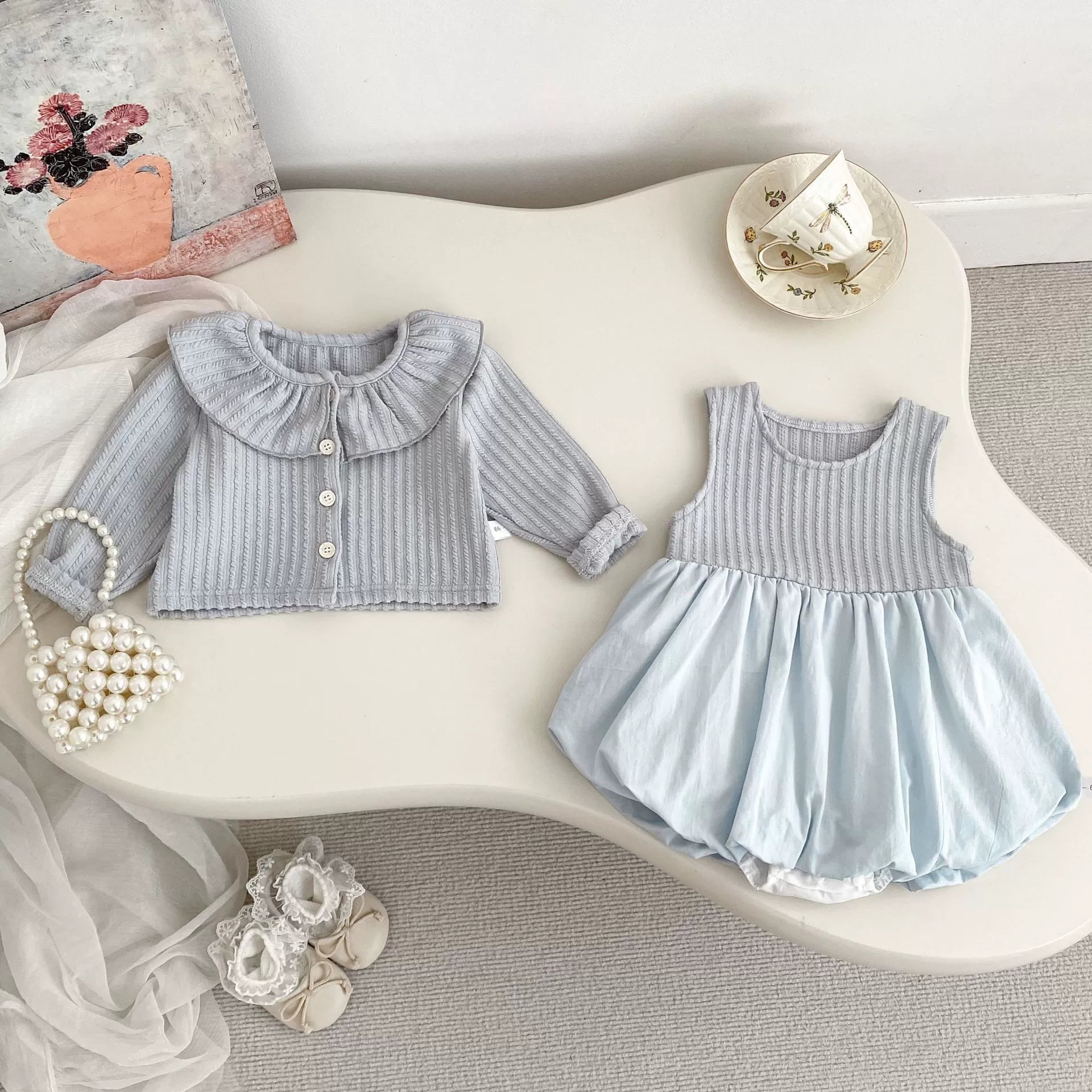 Conjunto Infantil Feminino Casaquinho + Vestido Balone