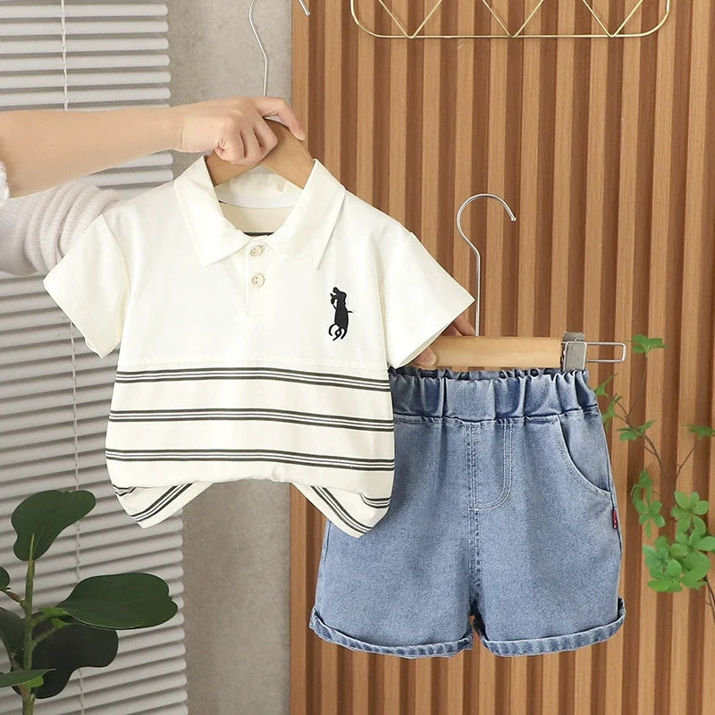 Conjunto Infantil Masculino Polo Lístras