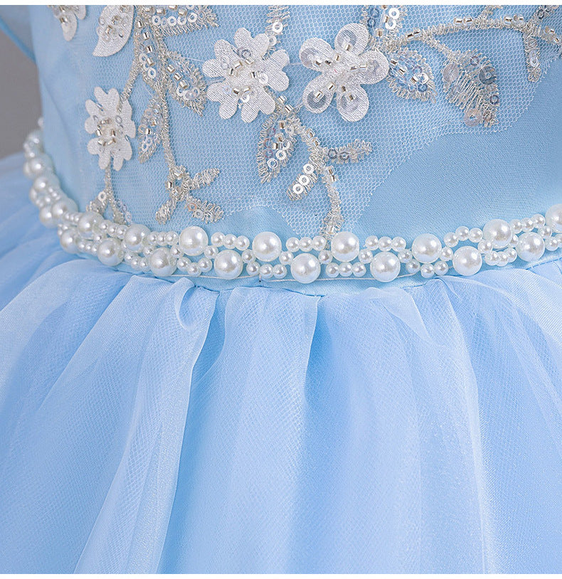 Vestido De Festa Infantil Flores Manguinha Voadora