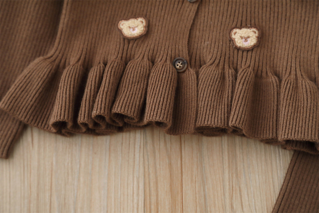 Conjunto Infantil Feminino Tricô Ursinhos