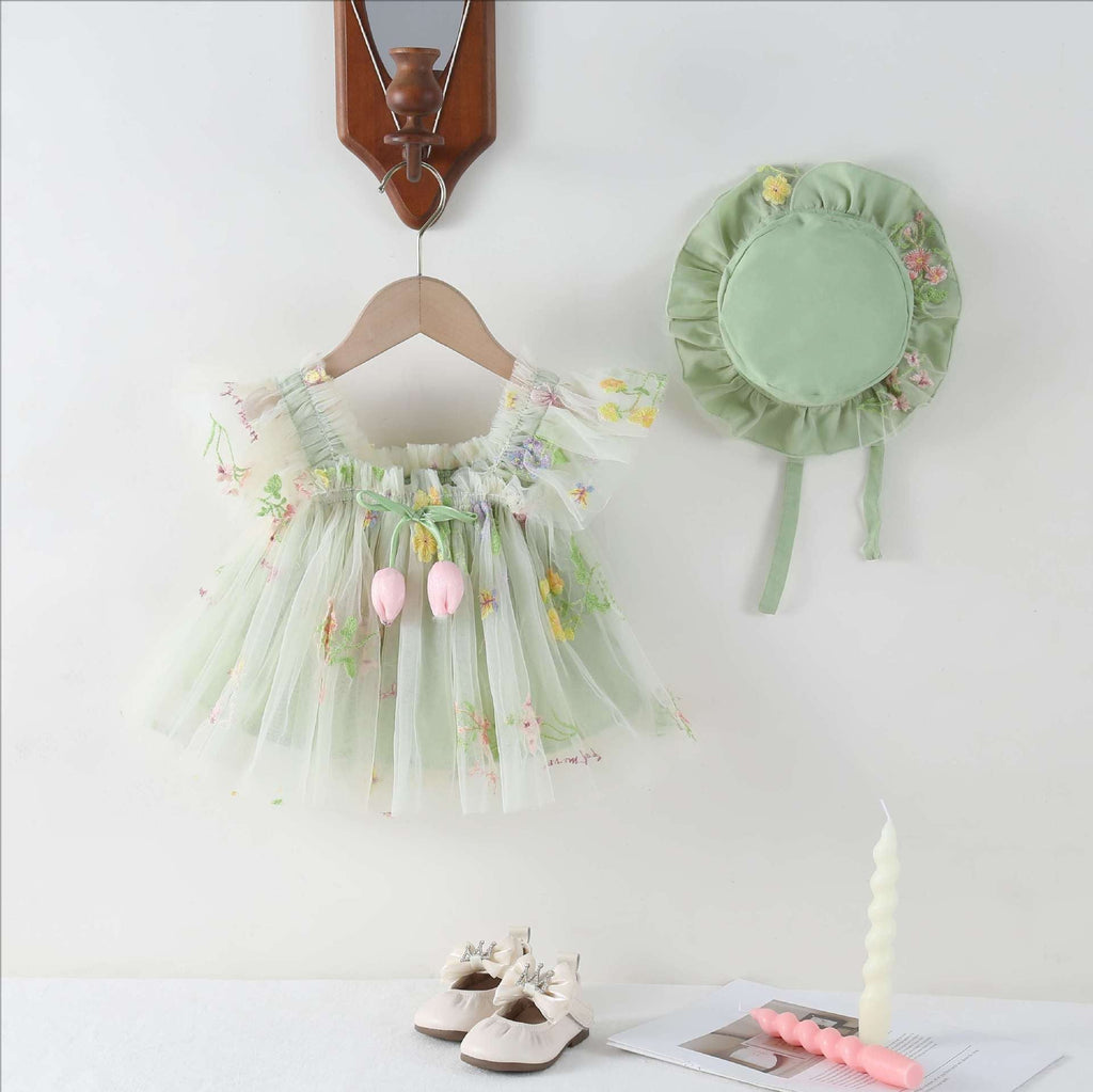 Vestido Infantil Floral Tulipa