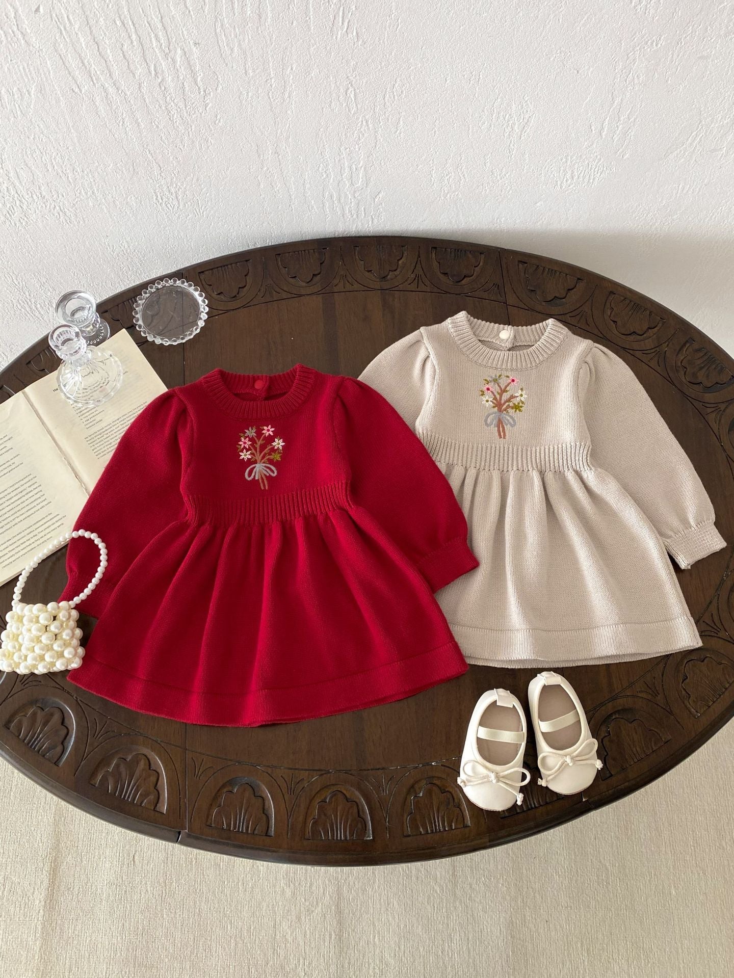 Vestido Infantil de Tricô com Florzinha