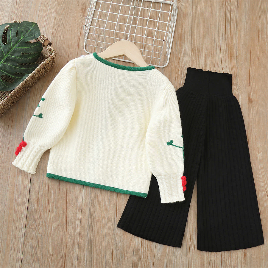Conjunto Infantil Feminino Inverno Cerejinhas