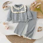 Conjunto Infantil Feminino de Tricô Inverno