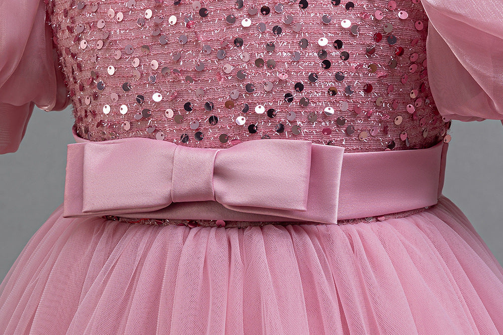 Vestido Infantil Brilhante Bufante
